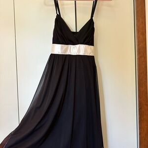 Chic Black Dress with White Accent